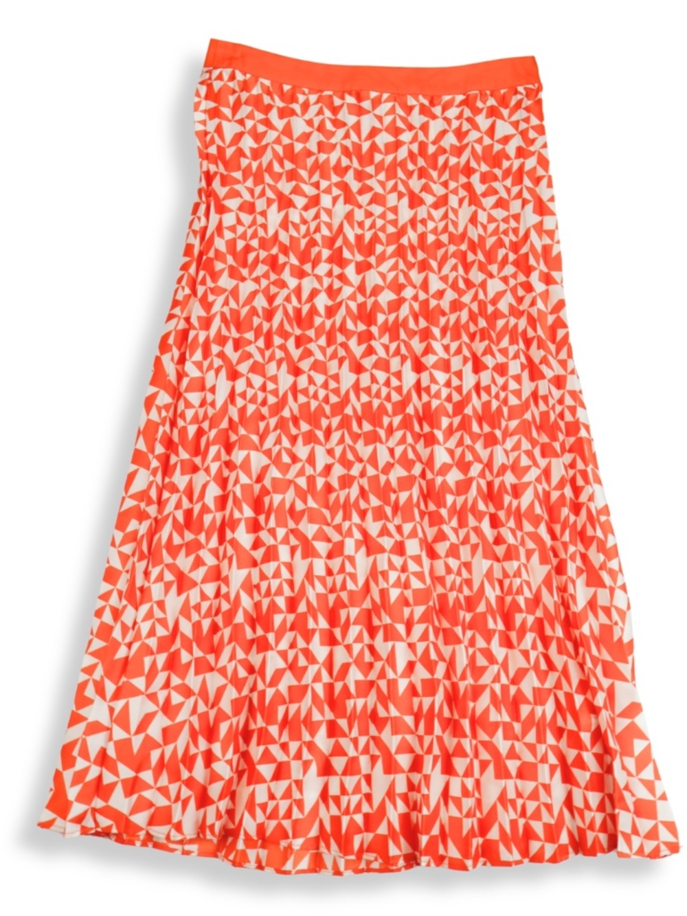 Future Collective Kahlana Barfield Brown Skirt Size 0 Orange Geometric Midi